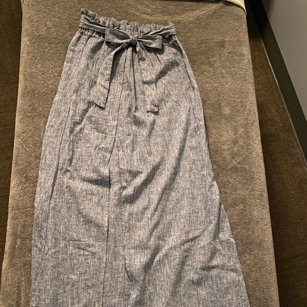 Denim High Waisted Maxi Skirt